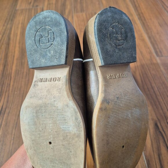 Youth Size 1 Genuine Leather Roper Cowboy Boots - Picture 3 of 6